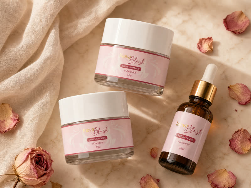 Kit Completo Inova Blush: cápsulas + creme + sérum + guia